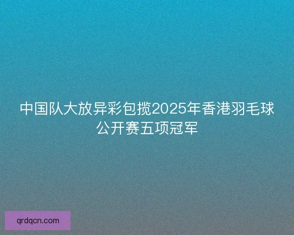 中国队大放异彩包揽2025年香港羽毛球公开赛五项冠军